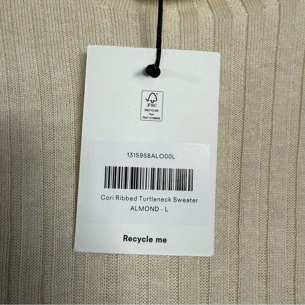 Reformation - Cori Rib Funnel Neck Sweater - Almond - Women’s Large - Picture 10 of 10